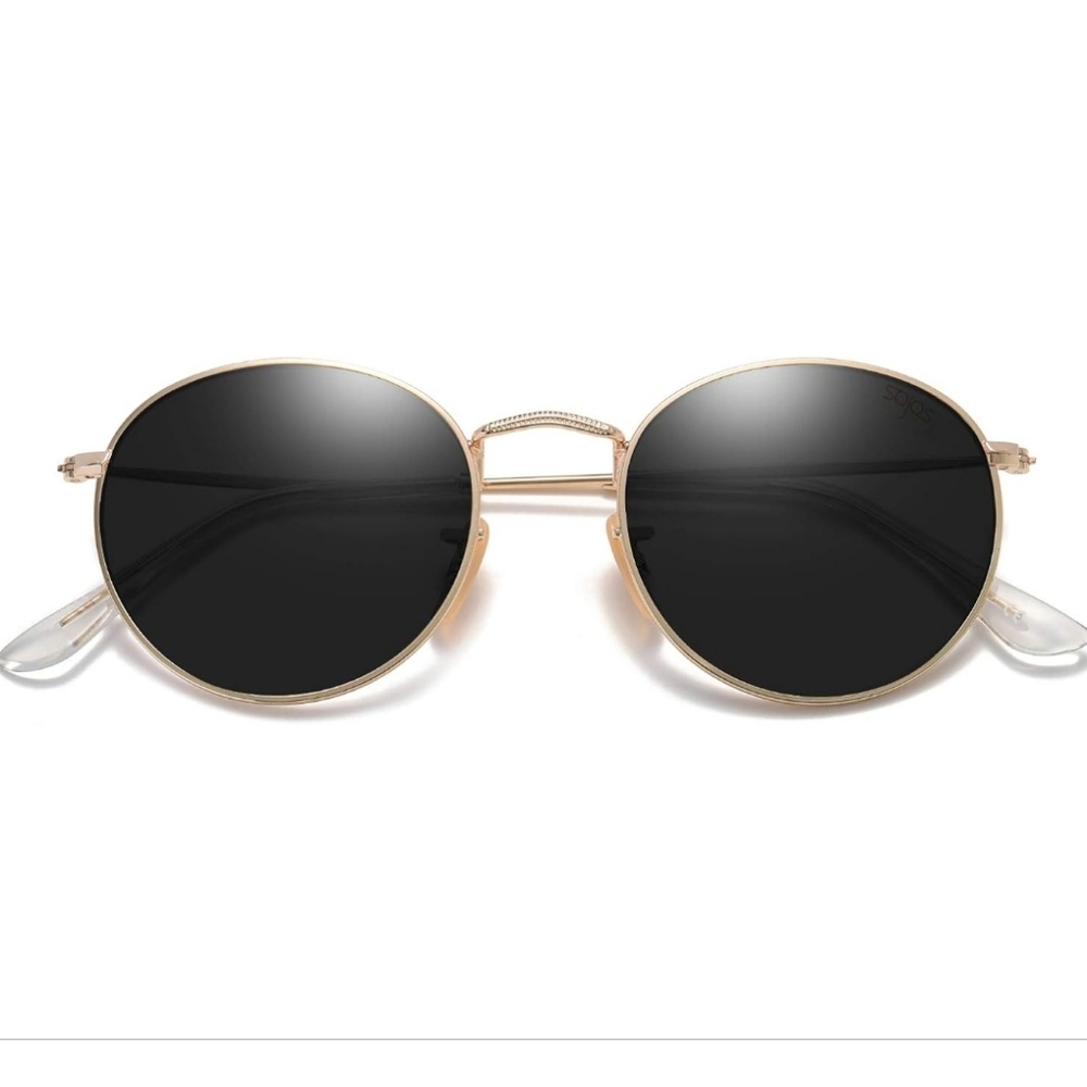 Small Round Polarized Sunglasses Unisex, Classic Vintage Retro Frame, SJ1014